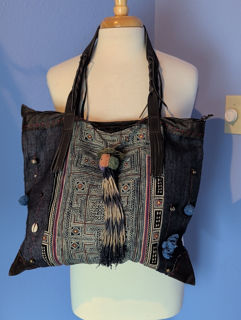 JP & Mattie Boho Textile/ Leather Bag